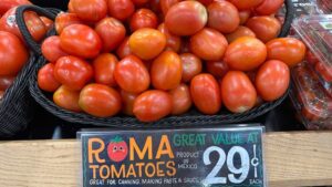 Tomatoes are some of the products that may become costlier due to tariffs. (Photo by Chris Stone/Times of San Diego)