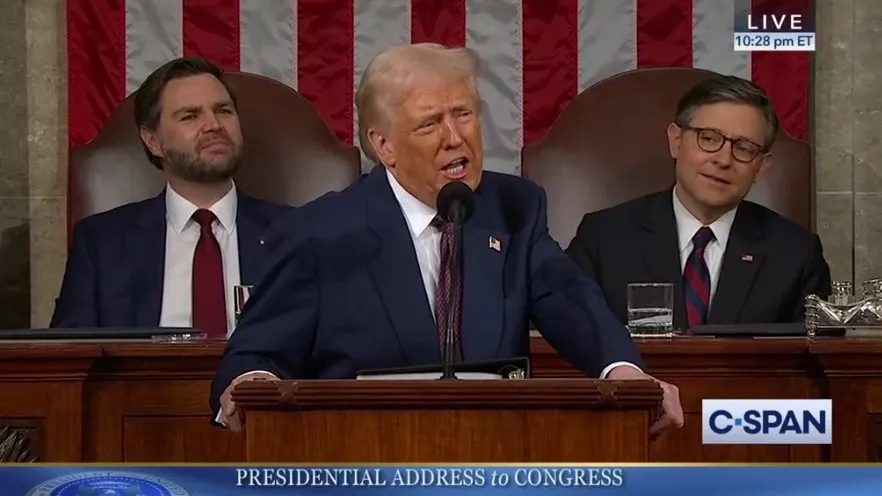 President Donald Trump addresses Congress.